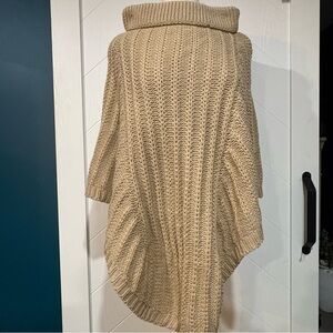 Chunky‎ rib knit cowl neck poncho sweater. Oversized ( 0SFM) Minimalist, Capsule
